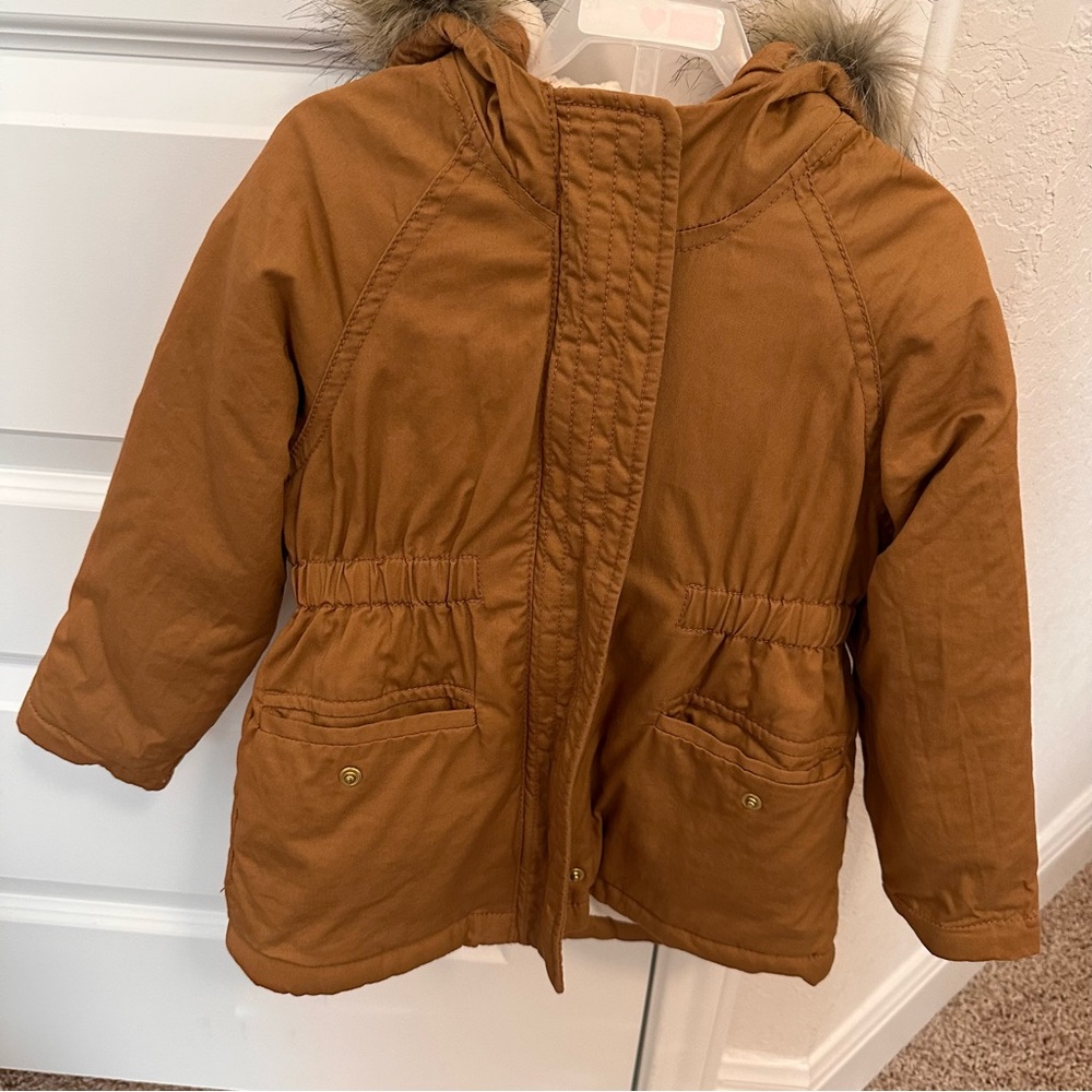 Old Navy Kids Tan Hooded Puffer Jacket